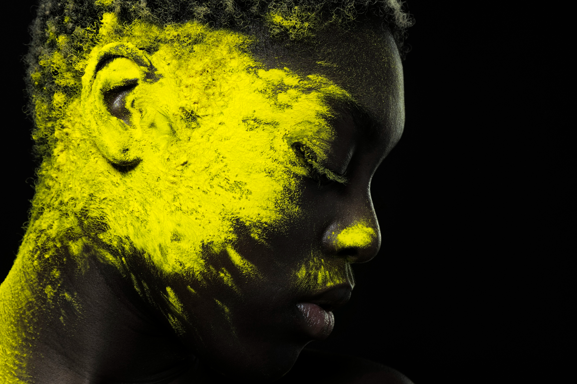 Close up black woman